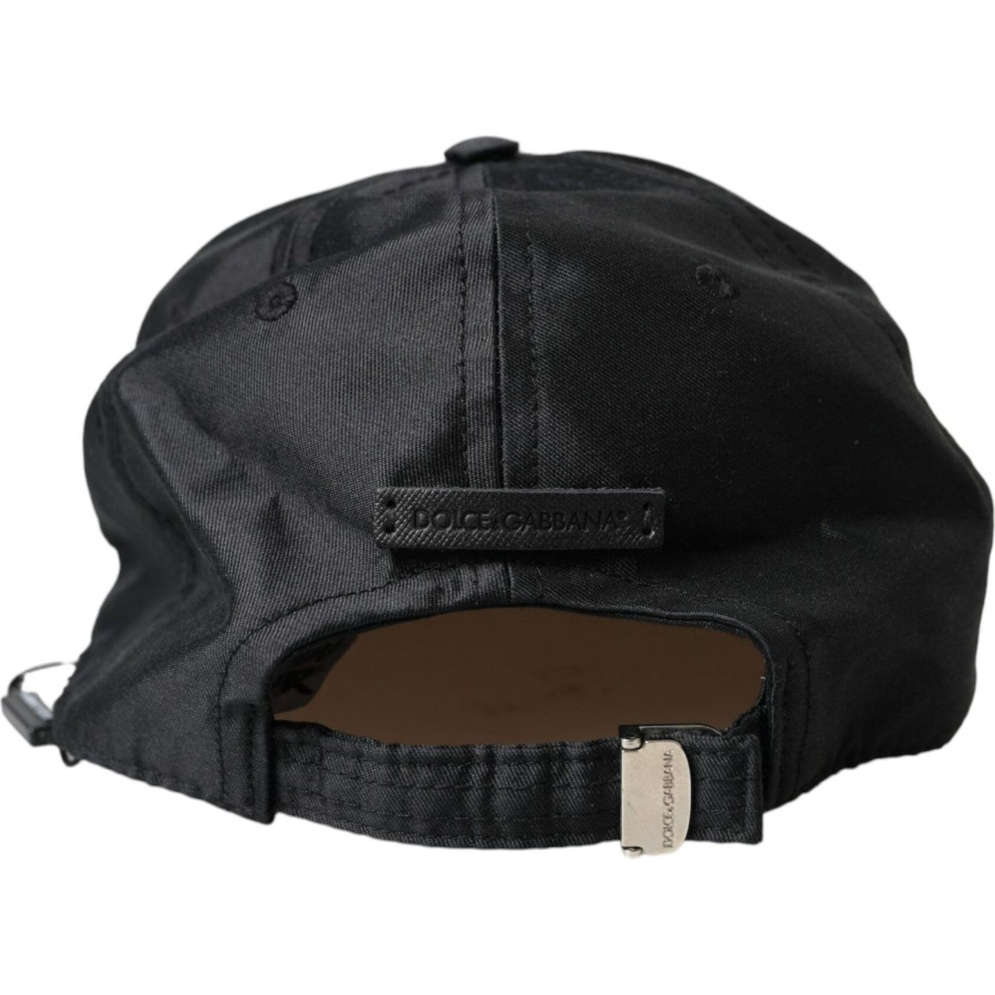 Black Silk Cotton Logo Baseball Hat Men