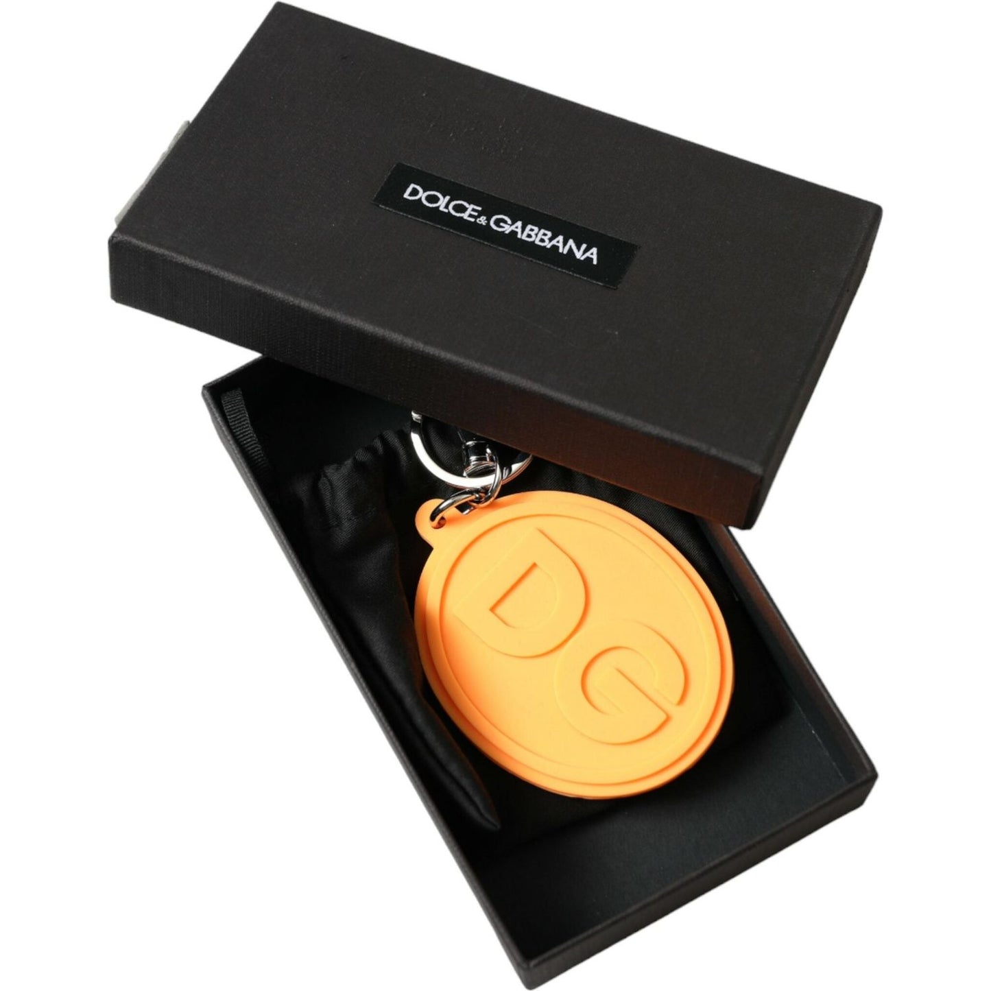 Dolce & GabbanaElegant Orange Charm Keyring with Silver DetailMcRichard Designer Brands£139.00