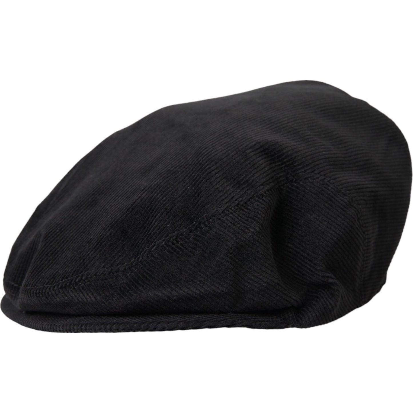 Black Corduroy Crown Newsboy Hat Men