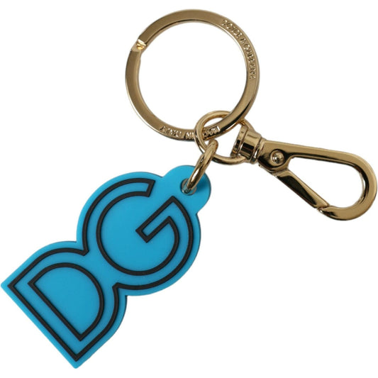 Dolce & Gabbana Elegant Blue & Gold Keychain Accessory elegant-blue-gold-keychain-accessory-1
