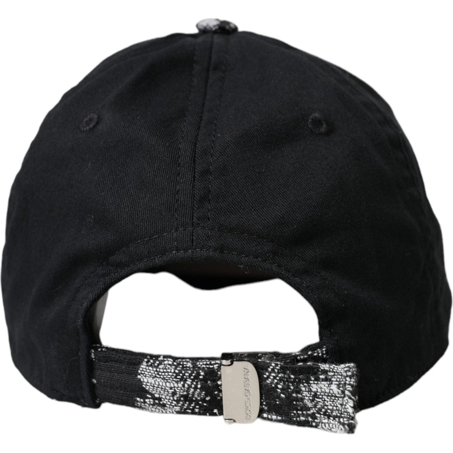 Black Silver Floral Print Baseball Hat Men