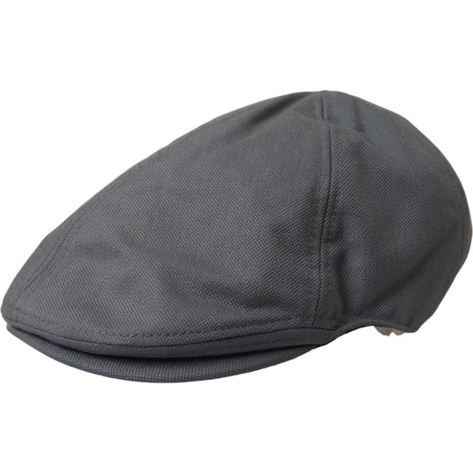 Dark Gray Cloth Logo Newsboy Hat Men