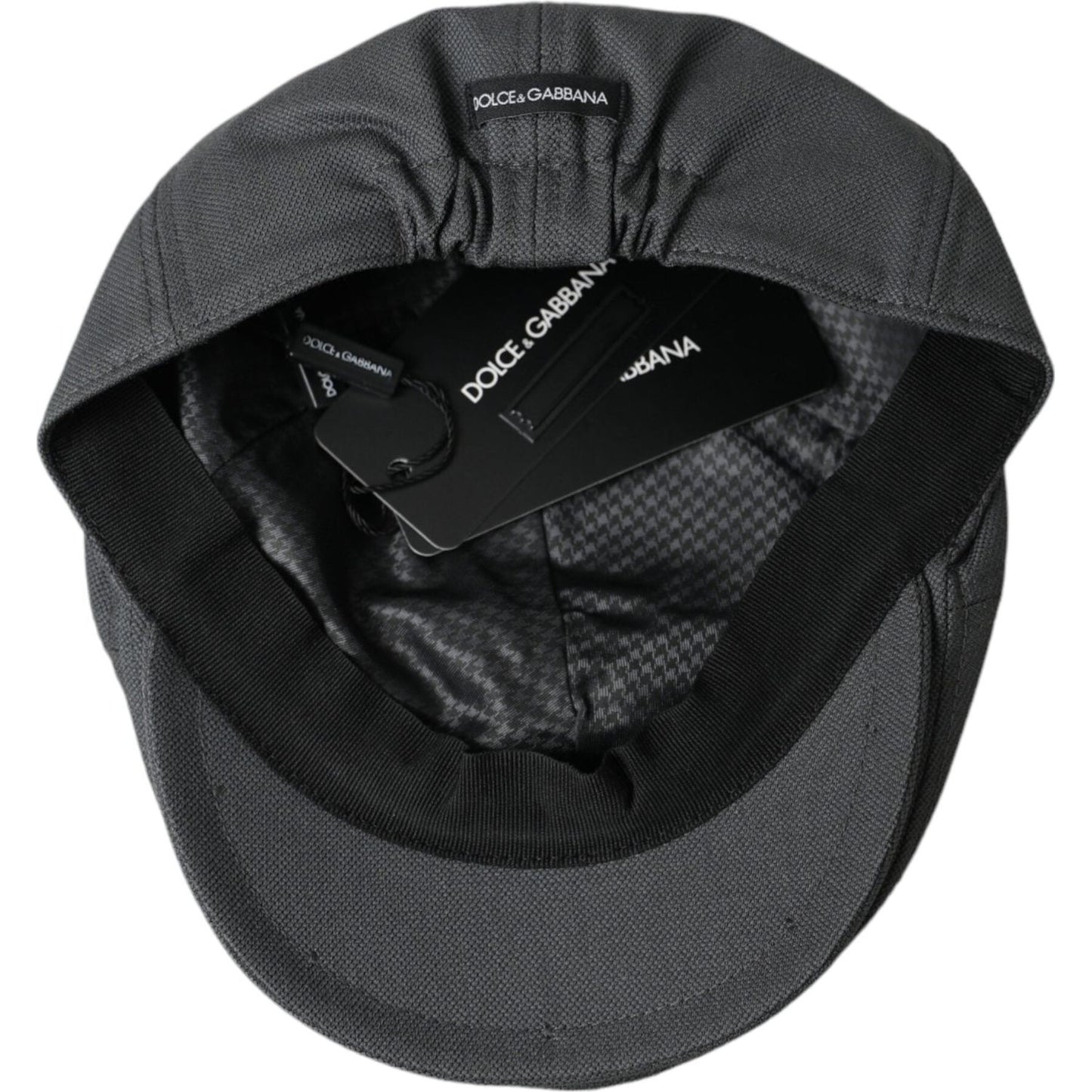 Dark Gray Cloth Logo Newsboy Hat Men