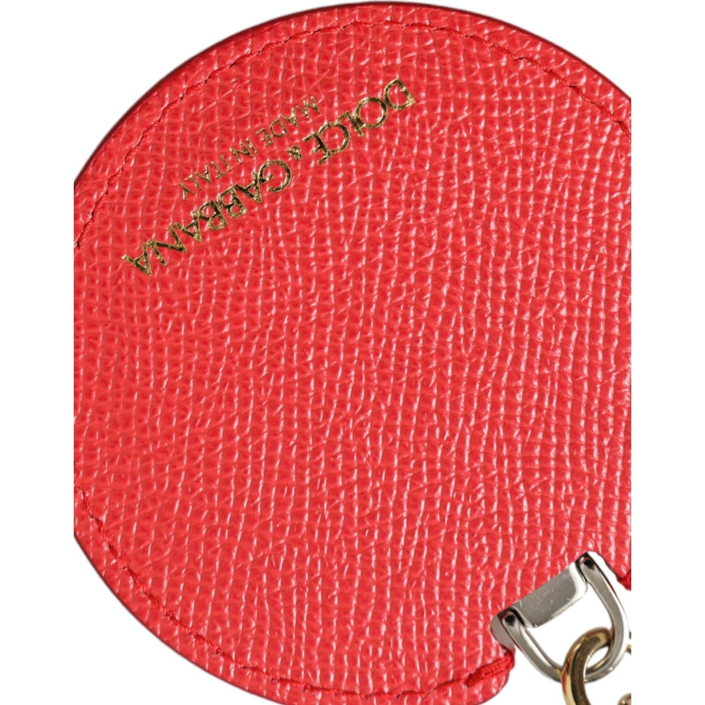 Dolce & Gabbana Elegant Red Leather Keychain with Gold Accents elegant-red-leather-keychain-with-gold-accents