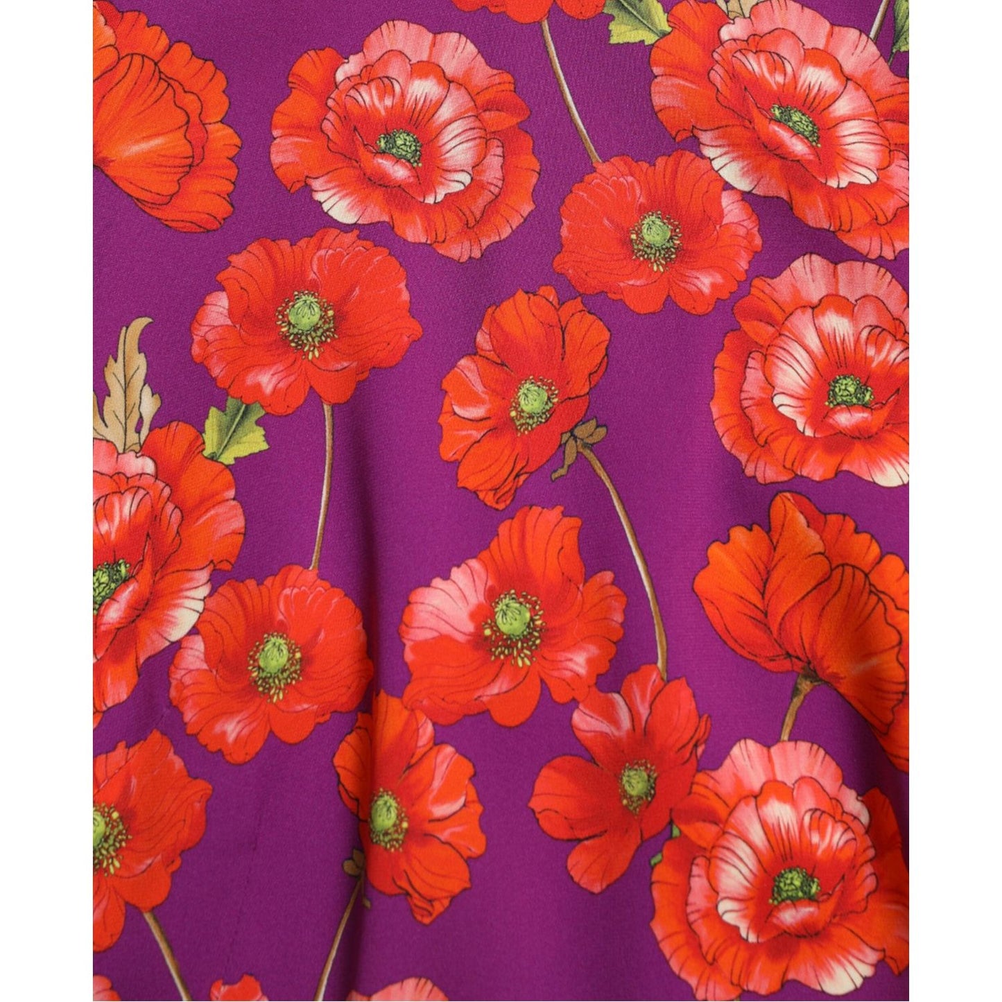 Dolce & Gabbana Vibrant Floral Silk Charmeuse Dress multicolor-floral-poppy-print-sheath-dress