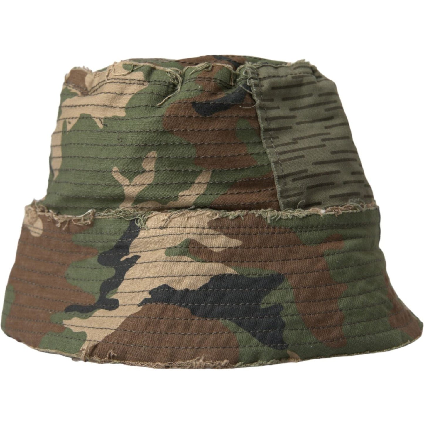 Green Camouflage Cotton Bucket Hat Men