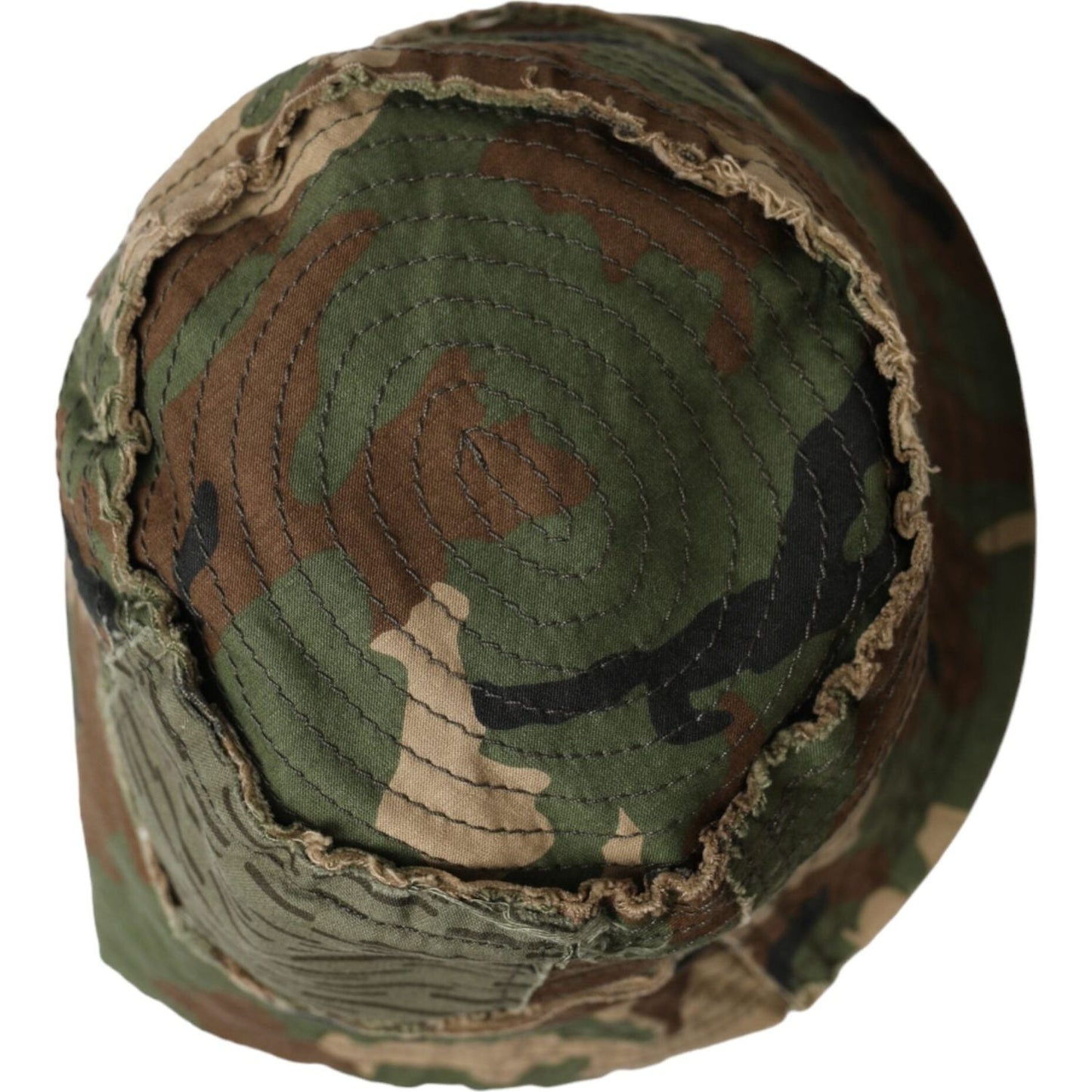 Green Camouflage Cotton Bucket Hat Men