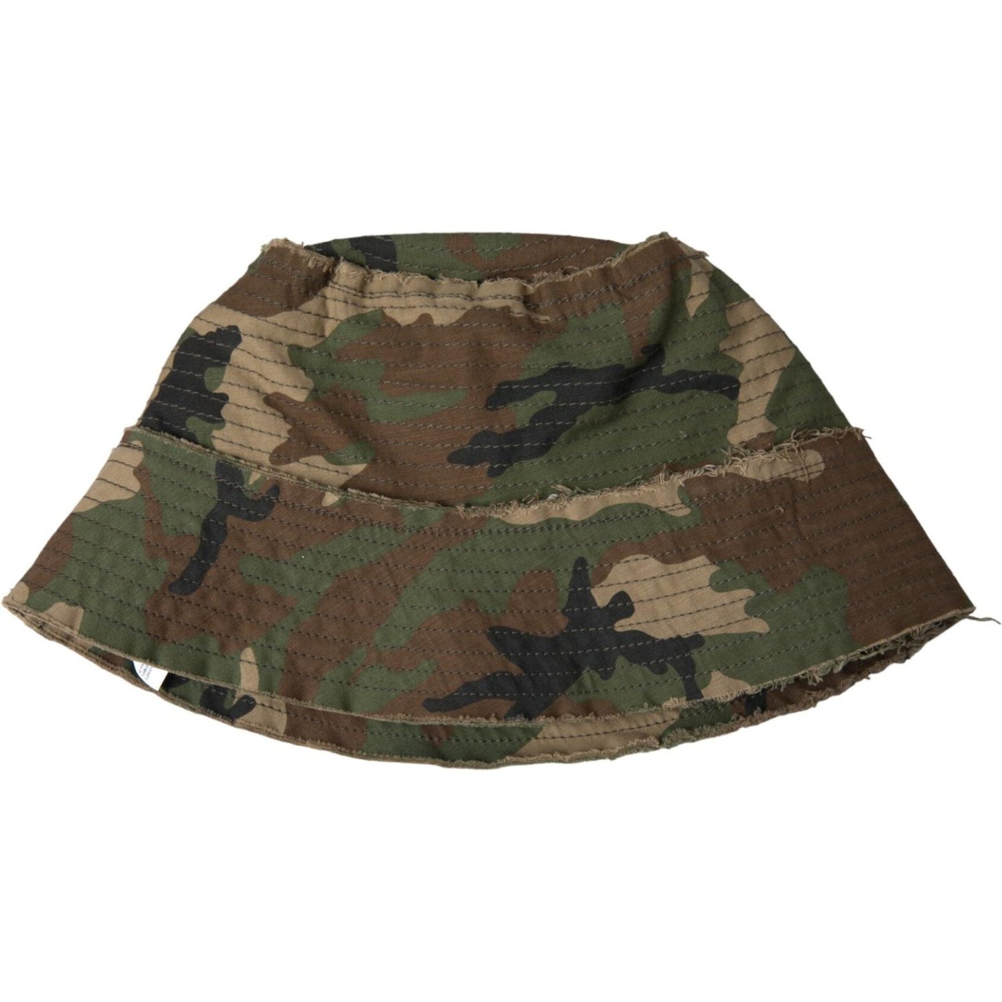 Green Camouflage Cotton Bucket Hat Men