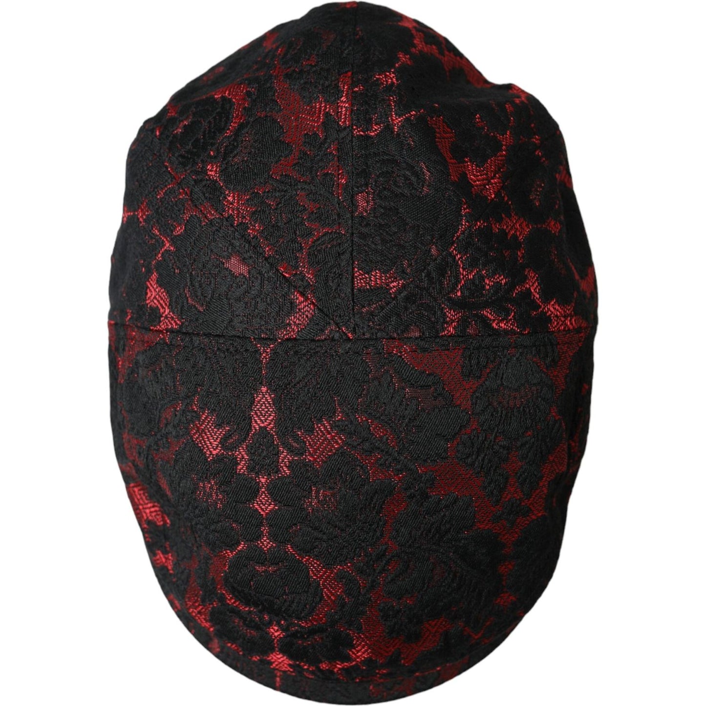 Black Red Floral Jacquard Newsboy Hat Men