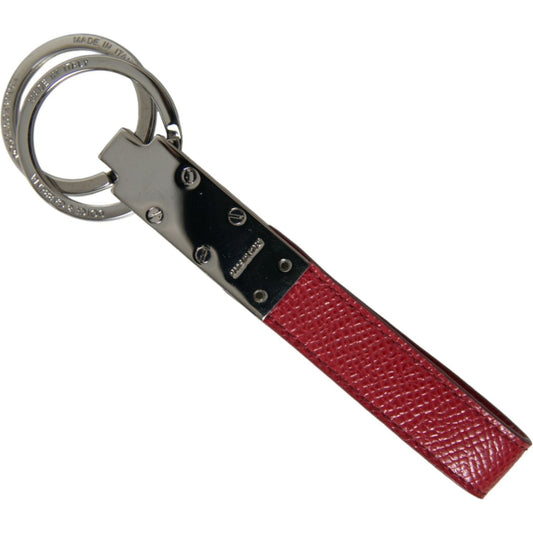 Dolce & Gabbana | Elegant Red Leather Trifold Key Holder Case| McRichard Designer Brands   