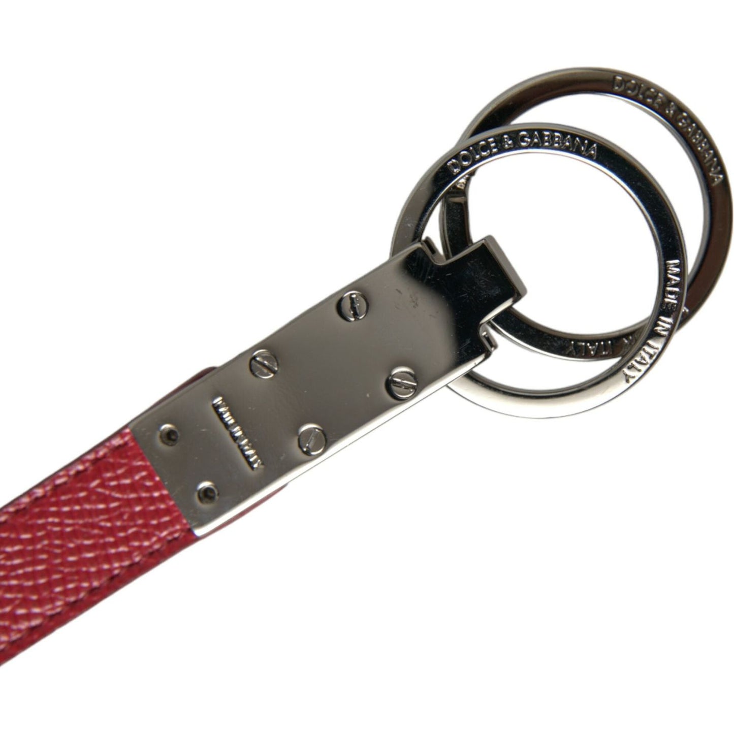 Dolce & Gabbana | Elegant Red Leather Trifold Key Holder Case| McRichard Designer Brands   