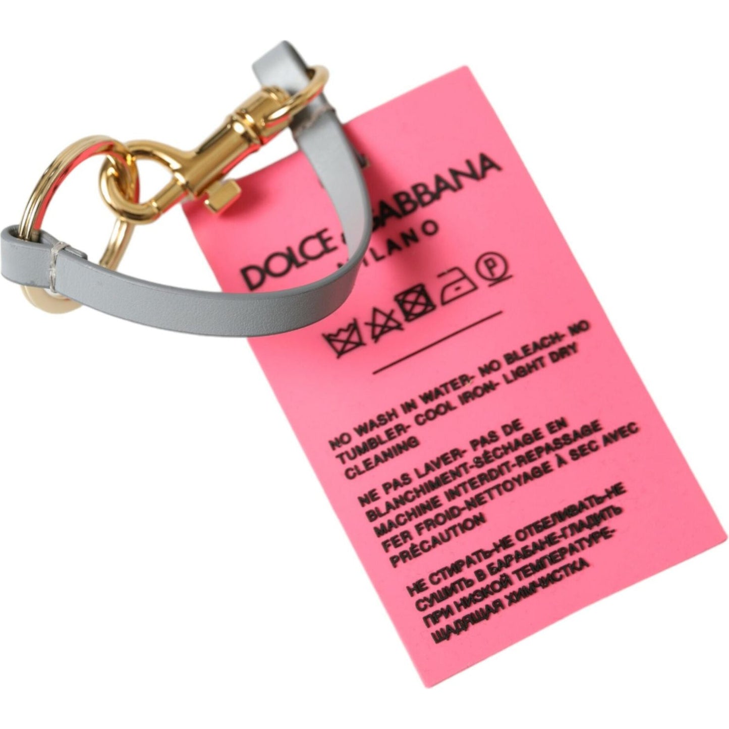 Dolce & Gabbana | Chic Trifold Gold & Pink Key Holder Case| McRichard Designer Brands   