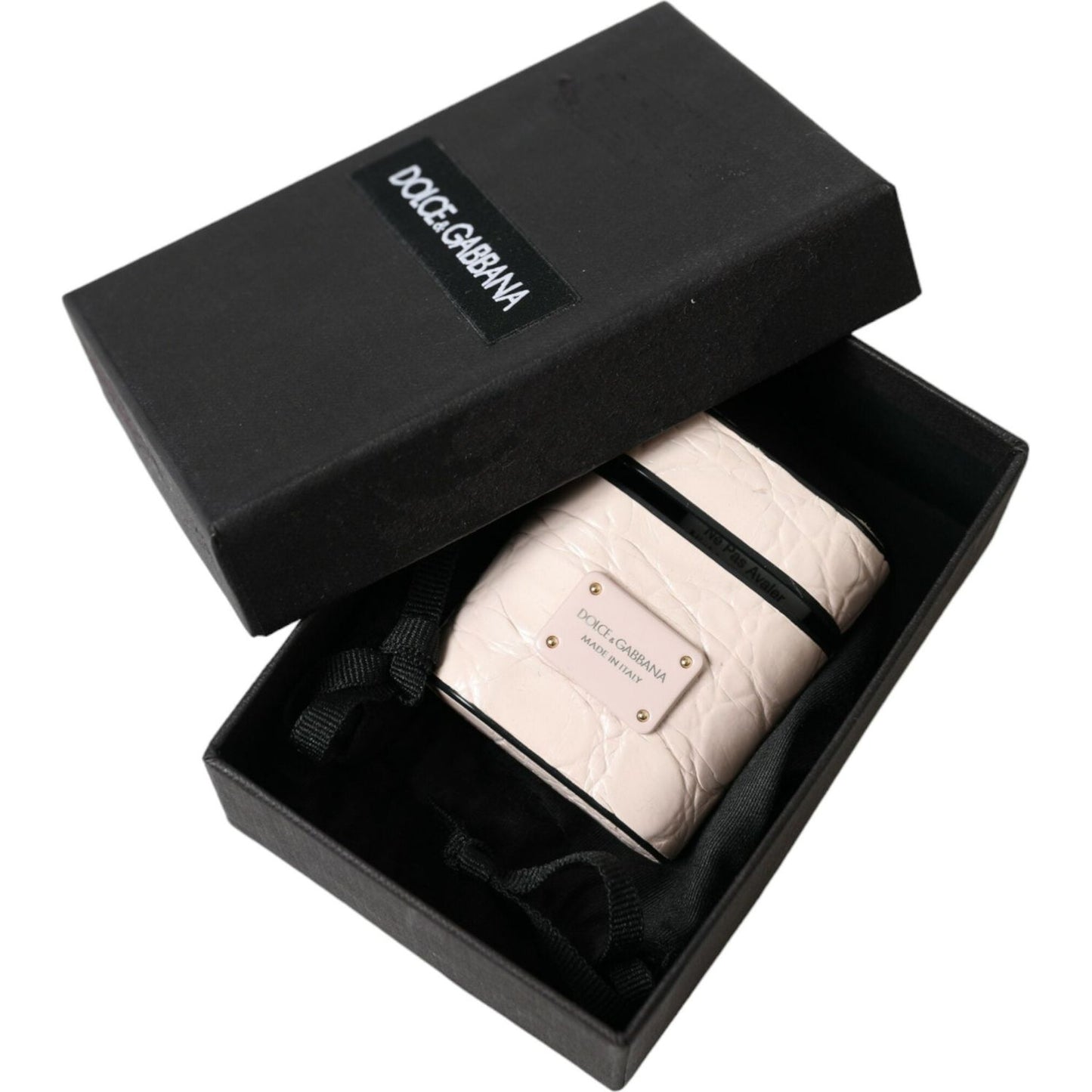 Dolce & Gabbana | Elegant Light Pink Leather Airpod Case| McRichard Designer Brands   