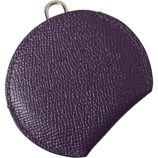 Dolce & Gabbana | Elegant Purple Leather Mirror Holder| McRichard Designer Brands   