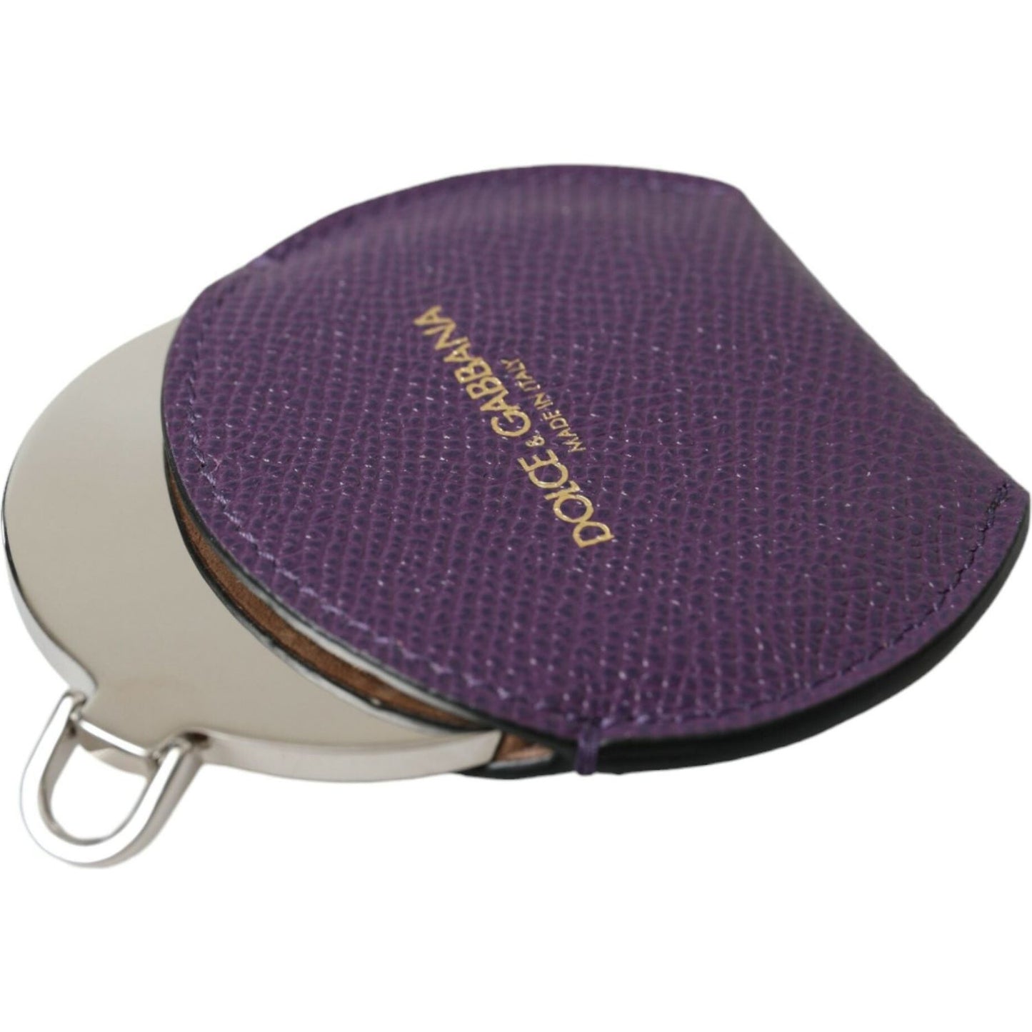 Dolce & Gabbana Elegant Purple Leather Mirror Holder elegant-purple-leather-mirror-holder