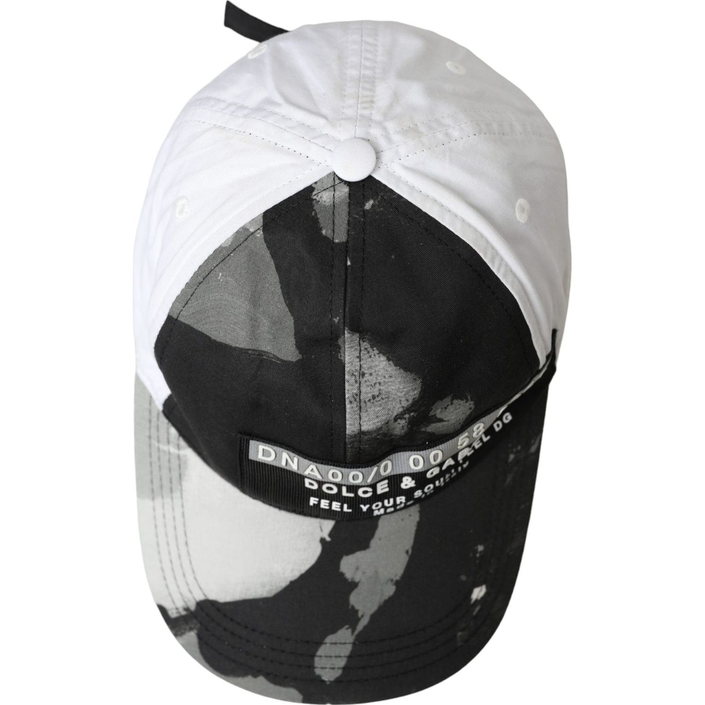 Black White Cotton Logo Baseball Hat Men