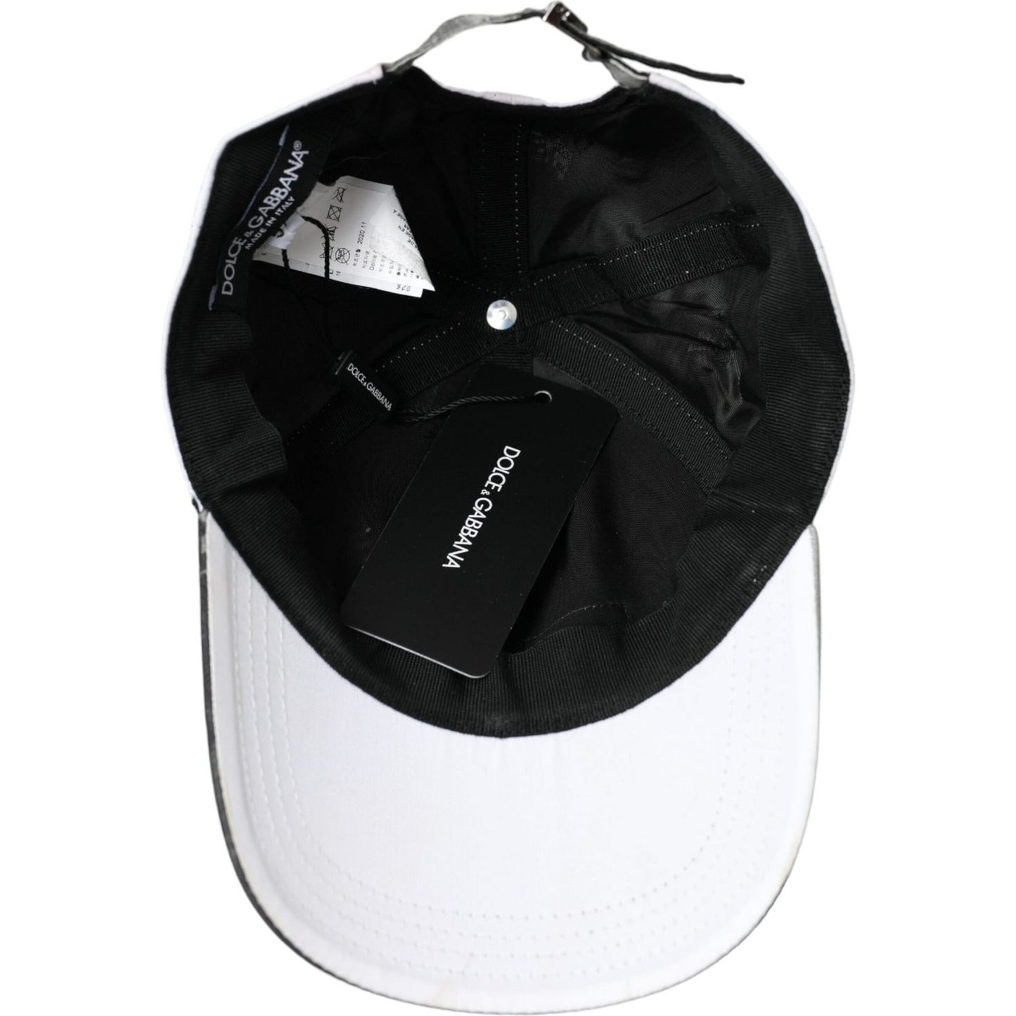 Black White Cotton Logo Baseball Hat Men