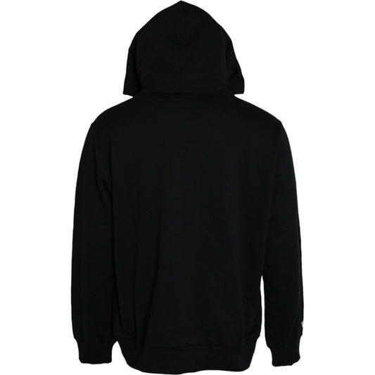 Black Cotton Hooded Sweatshirt Sweater
