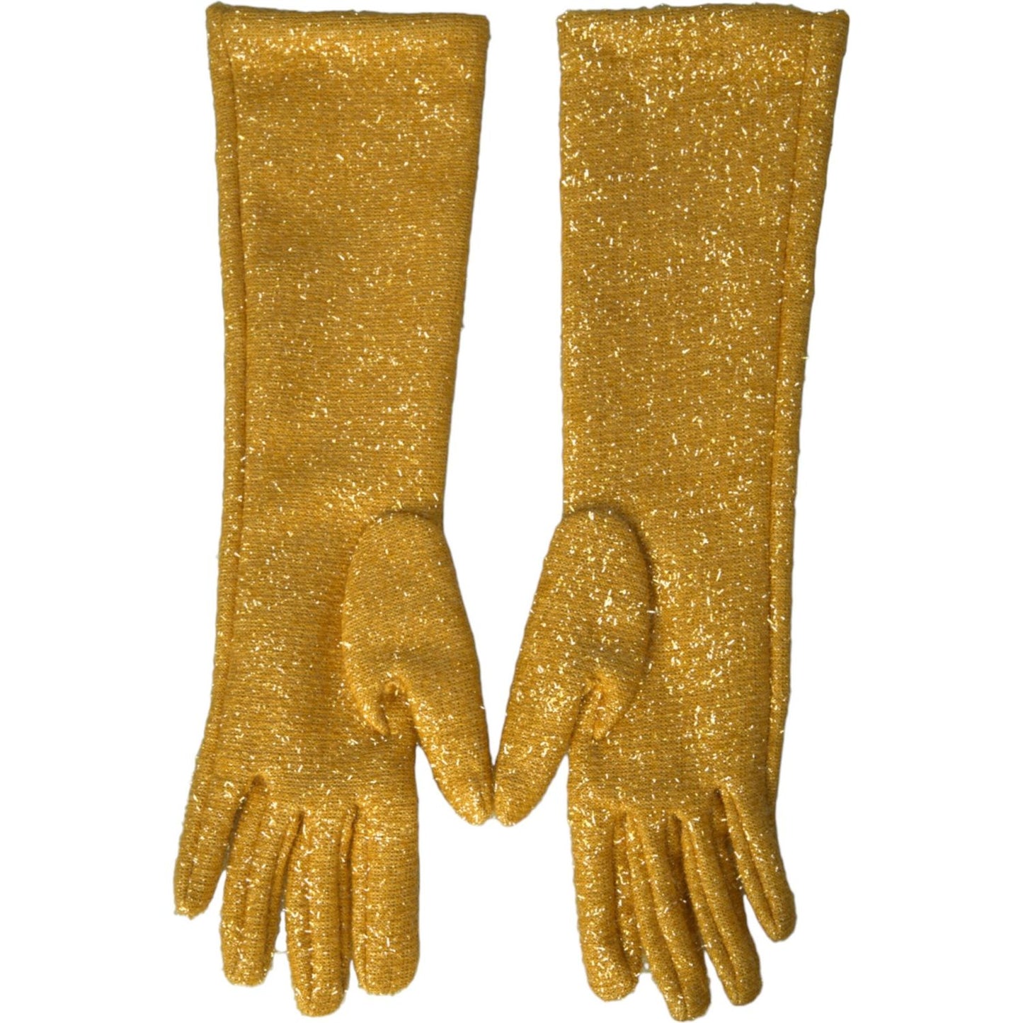 Gold Lurex Fantasia Mid Arm Length Gloves