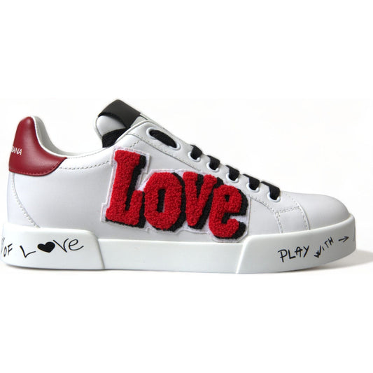 Dolce & GabbanaChic White Portofino Leather SneakersMcRichard Designer Brands£709.00