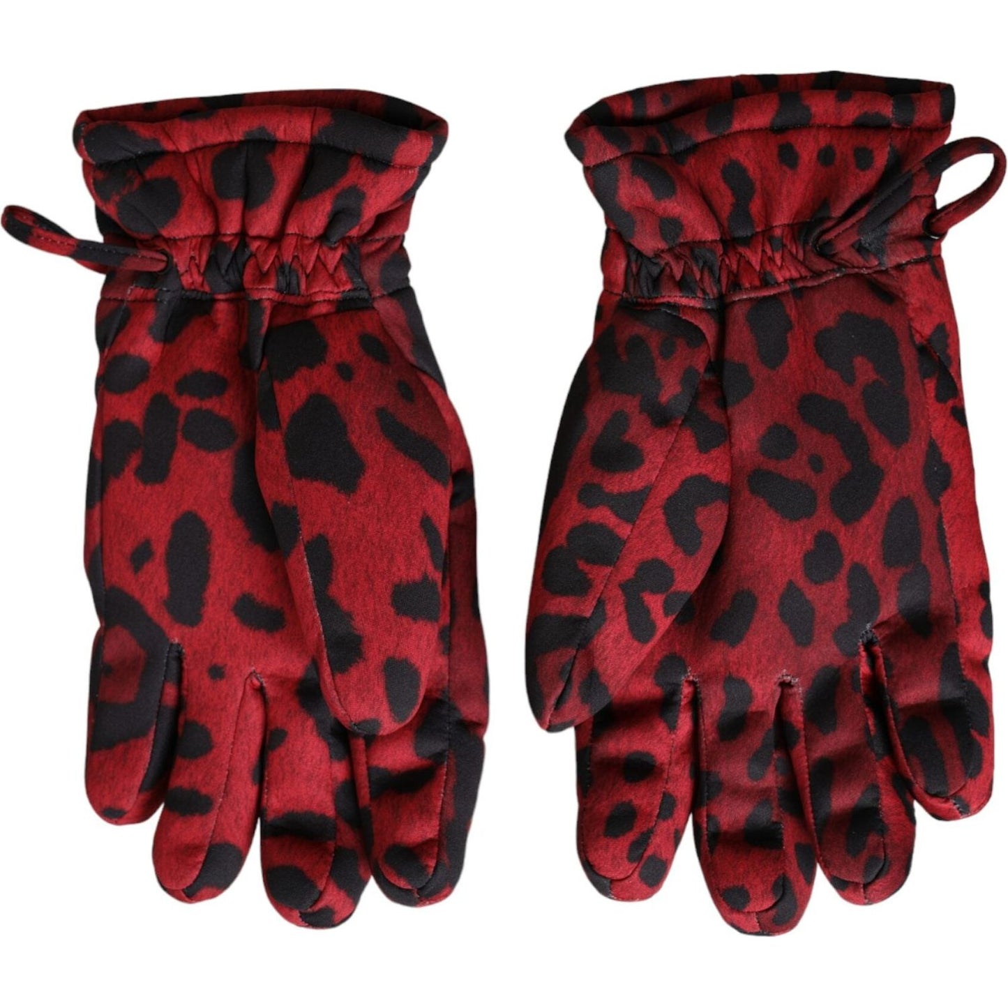 Red Leopard Logo Wrist Length Gloves