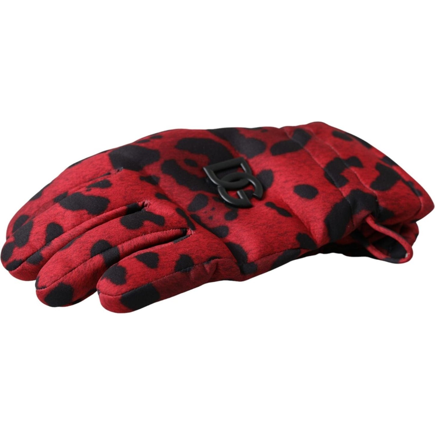 Red Leopard Logo Wrist Length Gloves