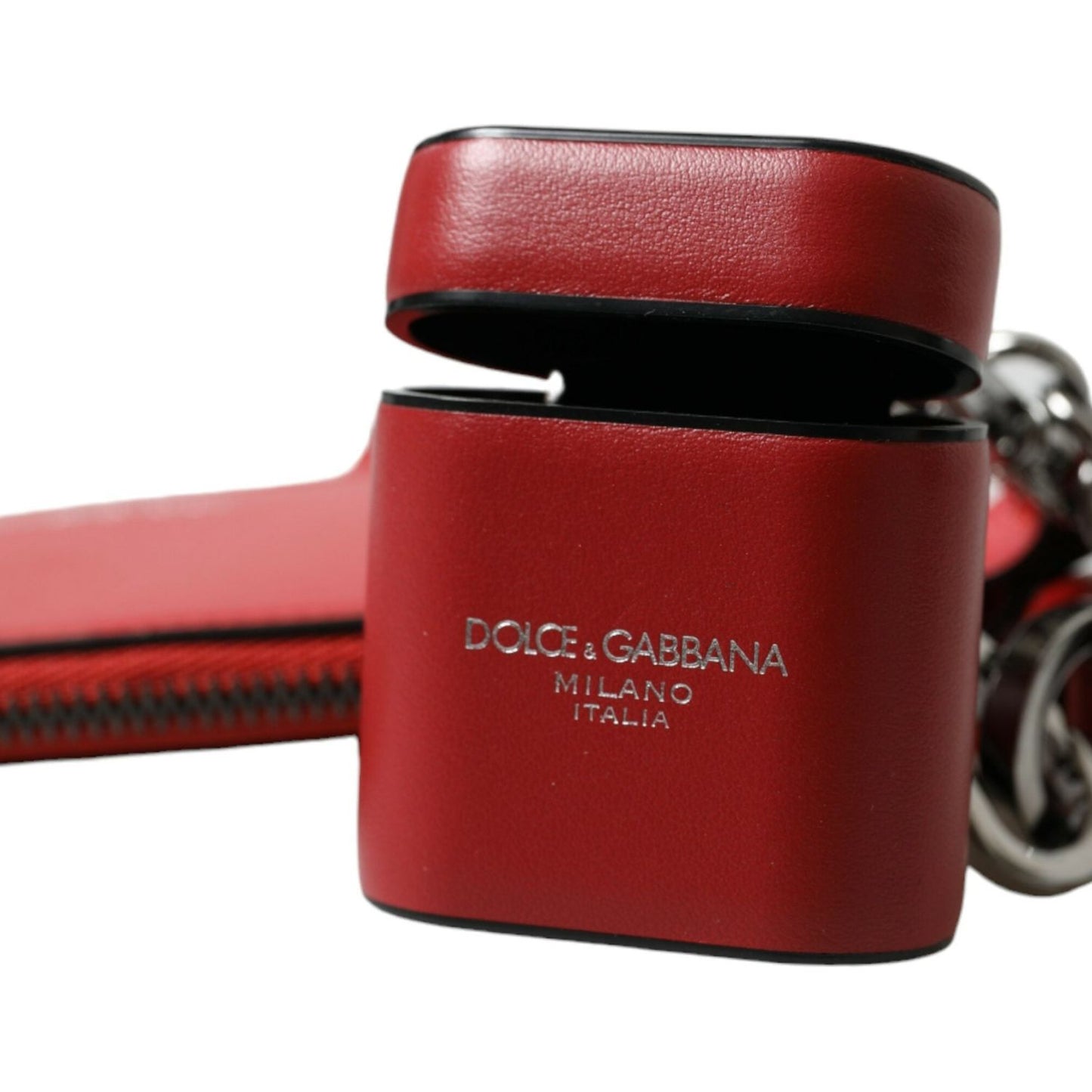 Dolce & Gabbana | Elegant Red Leather Airpods Case| McRichard Designer Brands   