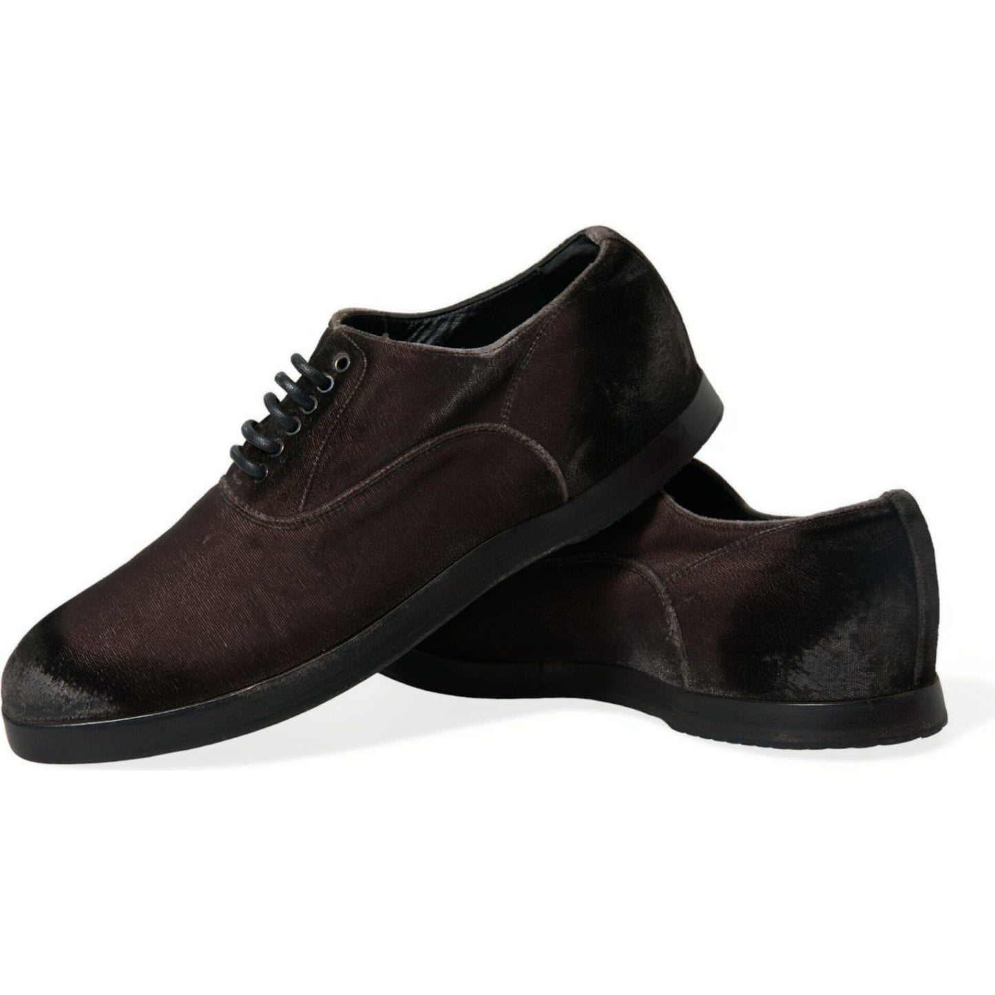 Dolce & Gabbana Elegant Brown Velvet Oxford Lace-up Shoes brown-velvet-men-lace-up-oxford-dress-shoes