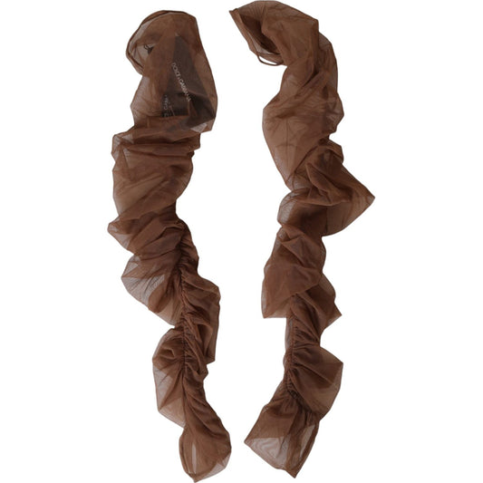 Brown Nylon Finger Less Elbow Long Arms Gloves