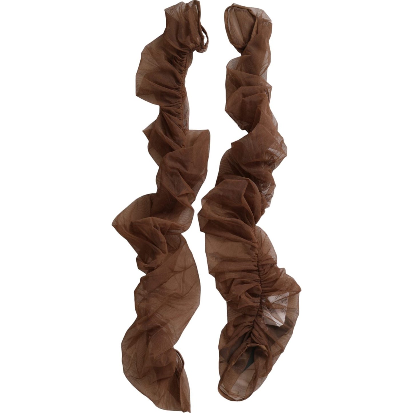 Brown Nylon Finger Less Elbow Long Arms Gloves