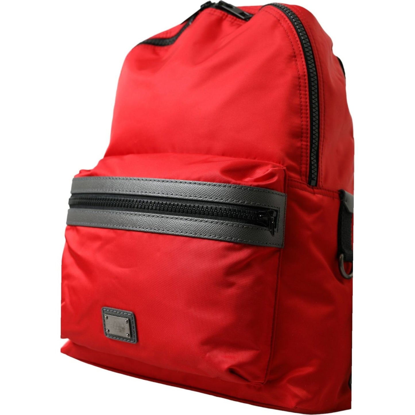 Dolce & Gabbana Elegant Red Nylon-Leather Backpack elegant-red-nylon-leather-backpack