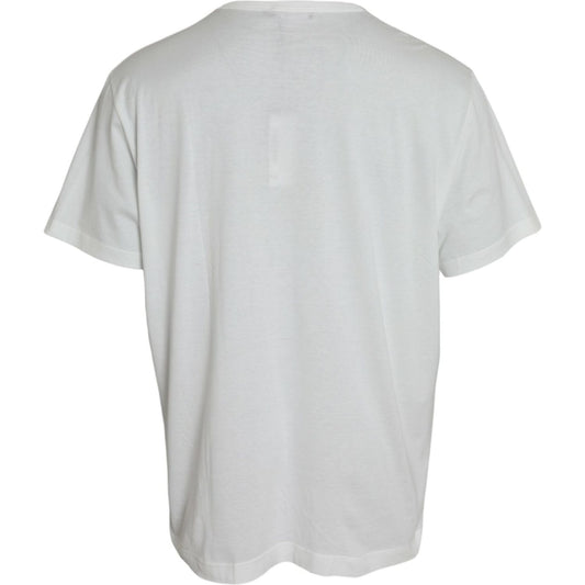 Dolce & GabbanaWhite Logo Embossed Cotton Crewneck T-shirtMcRichard Designer Brands£309.00