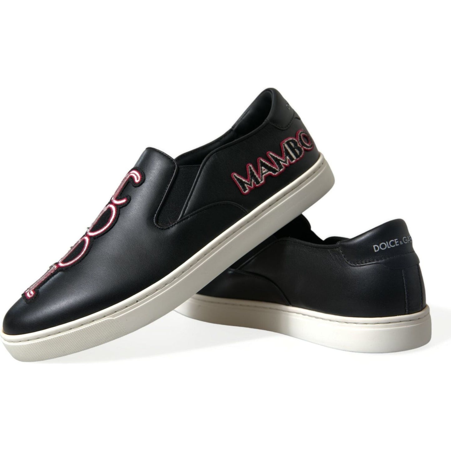 Dolce & Gabbana Elegant Black Slip-On Sneakers black-patch-embellished-slip-on-men-sneakers-shoes