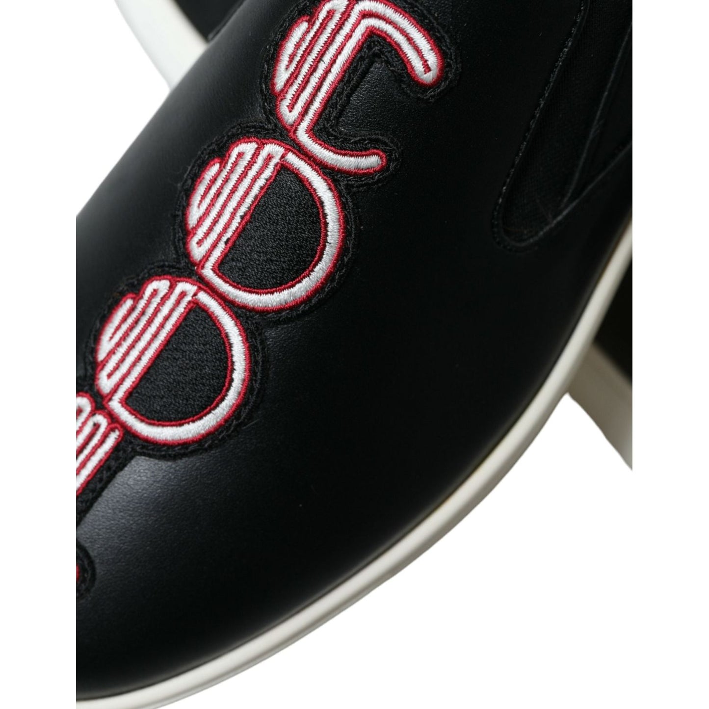 Dolce & Gabbana Elegant Black Slip-On Sneakers black-patch-embellished-slip-on-men-sneakers-shoes