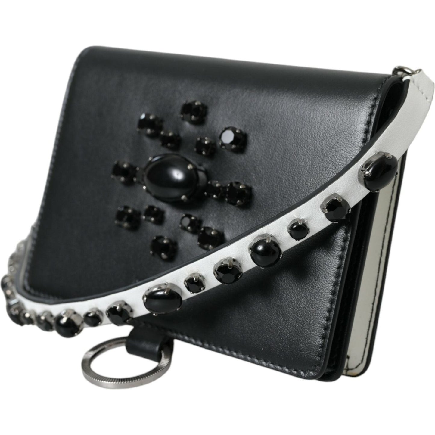 Dolce & Gabbana Elegant Crystal-Embellished Leather Card Holder elegant-crystal-embellished-leather-card-holder