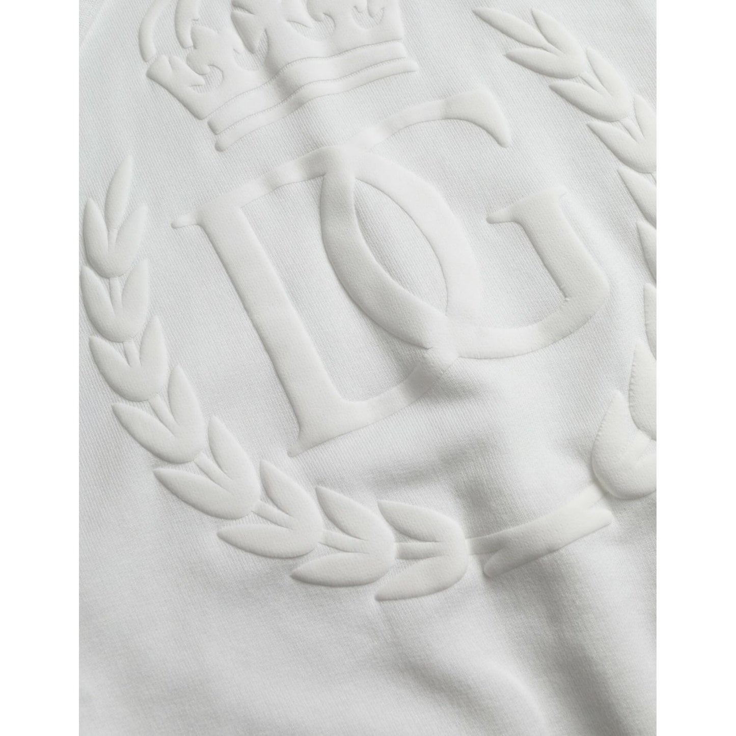 Dolce & Gabbana White Cotton Hooded Pullover Sweatshirt Sweater white-cotton-hooded-pullover-sweatshirt-sweater