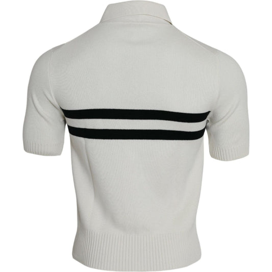 Dolce & GabbanaWhite DG Logo Collared Henley Shirt T-shirtMcRichard Designer Brands£519.00