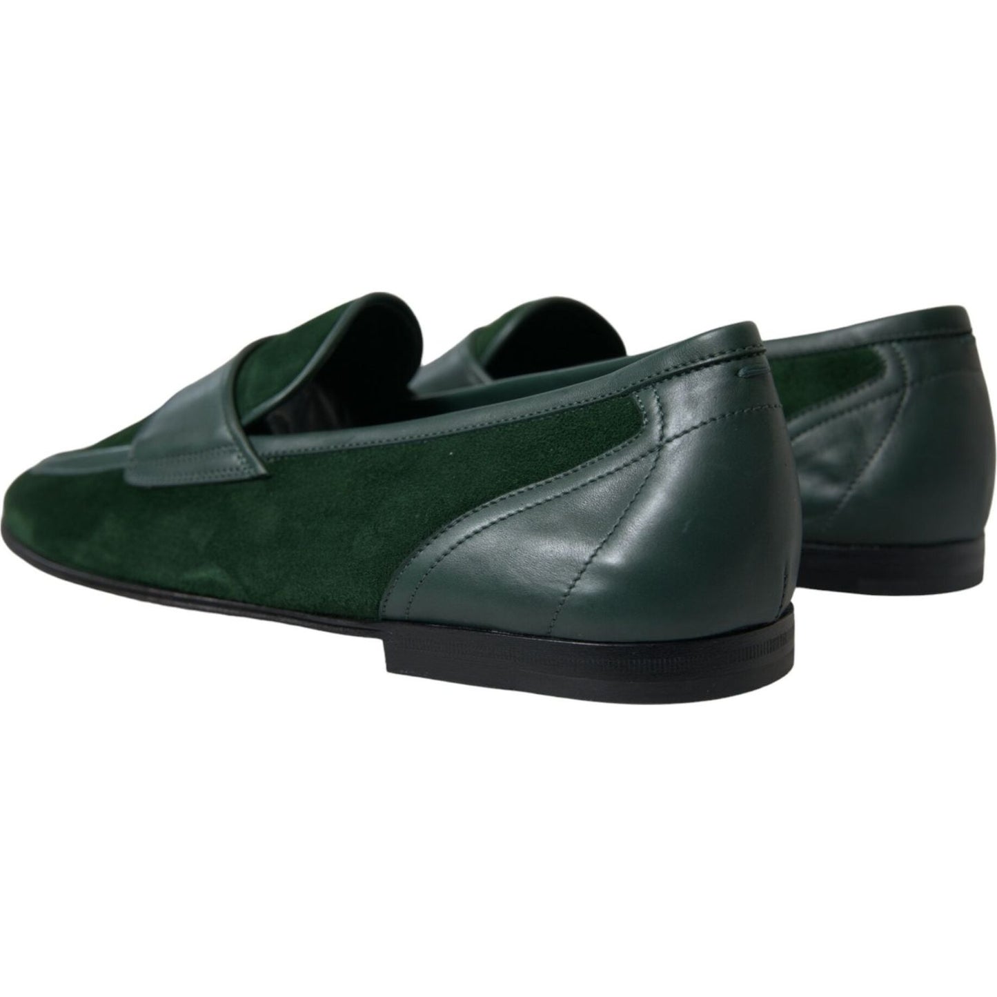 Dolce & Gabbana Emerald Velvet Leather Loafers for Men green-velvet-slip-on-men-loafer-dress-shoes