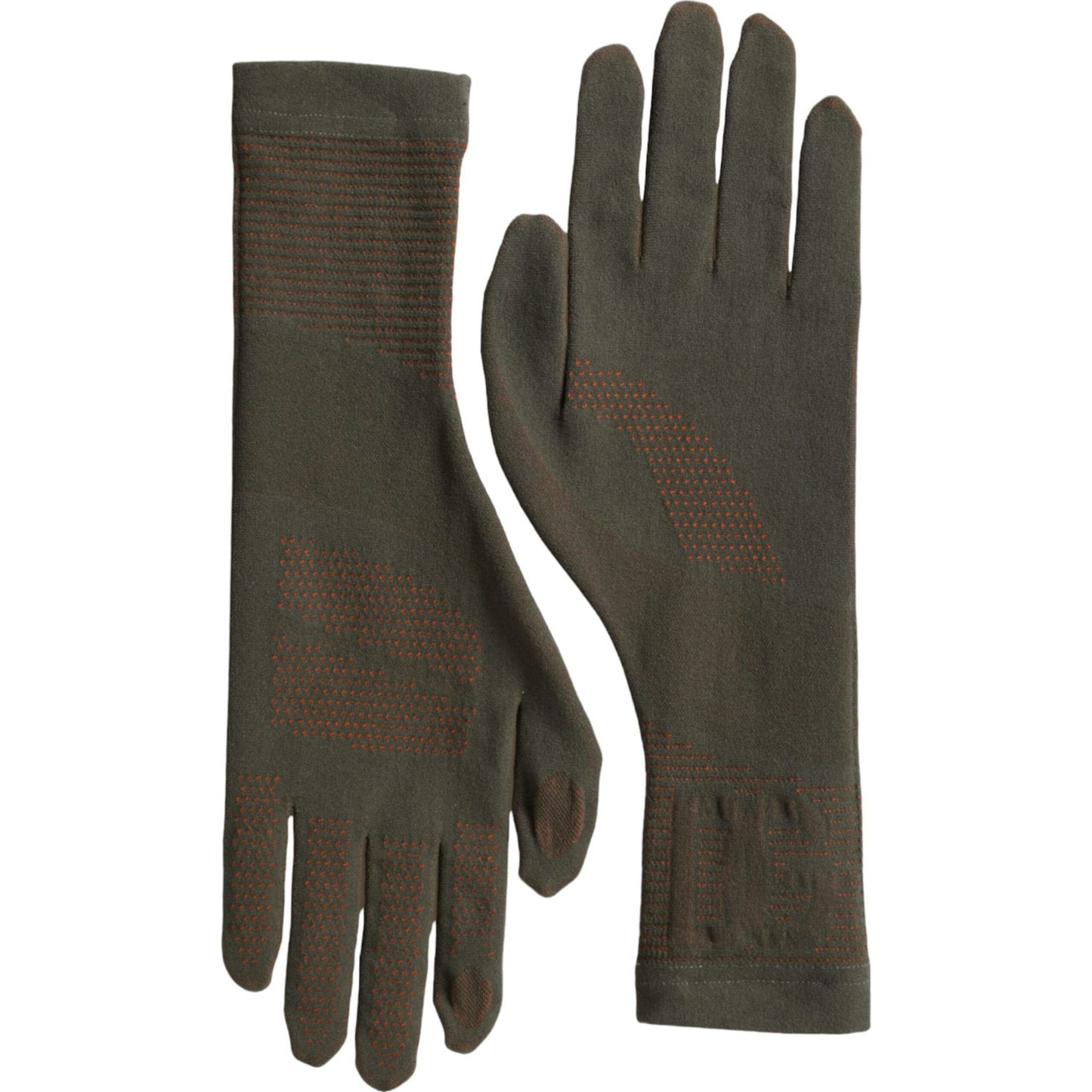 Brown Cotton Stretch Wrist Length Gloves