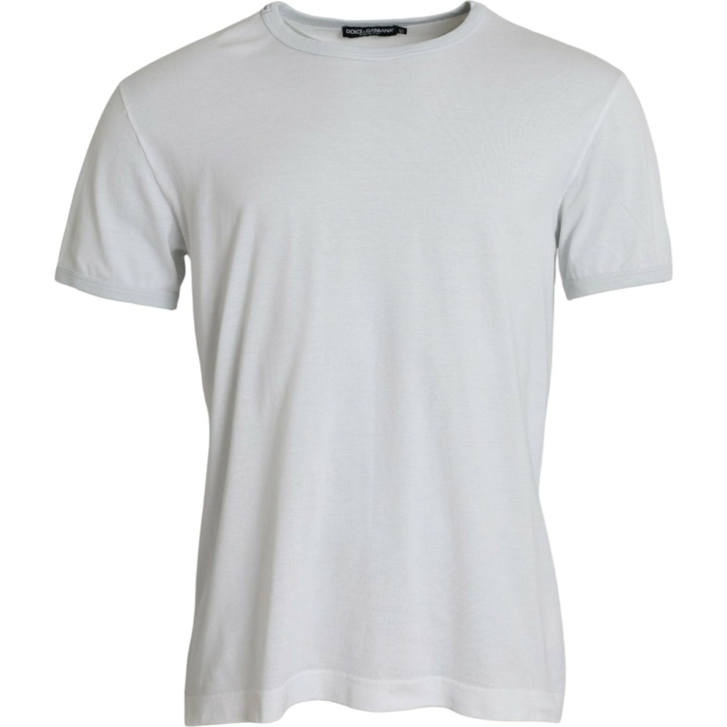 Dolce & Gabbana White Cotton Round Neck Short Sleeve T-shirt white-cotton-round-neck-short-sleeve-t-shirt