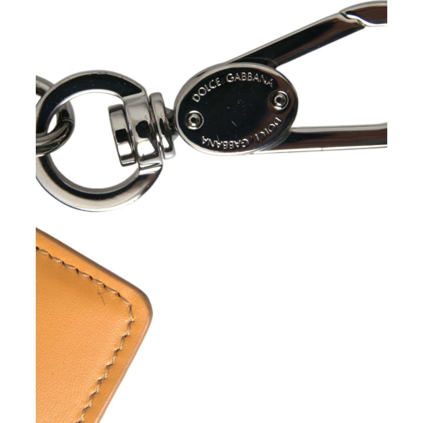 Dolce & Gabbana | Elegant Orange Calf Leather Card Holder| McRichard Designer Brands   