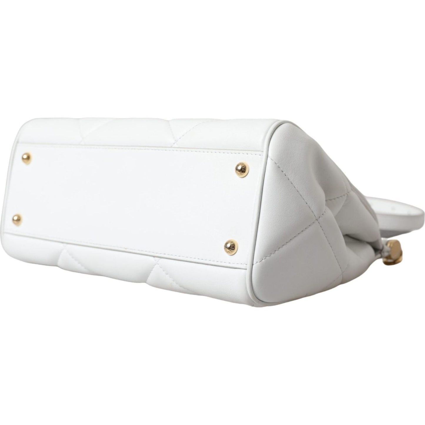 White Quilted Leather SICILY Hand Shoulder Purse Satchel Bag