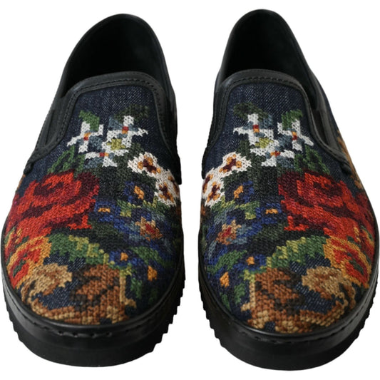 Dolce & Gabbana | Elegant Multicolor Floral Loafers| McRichard Designer Brands   