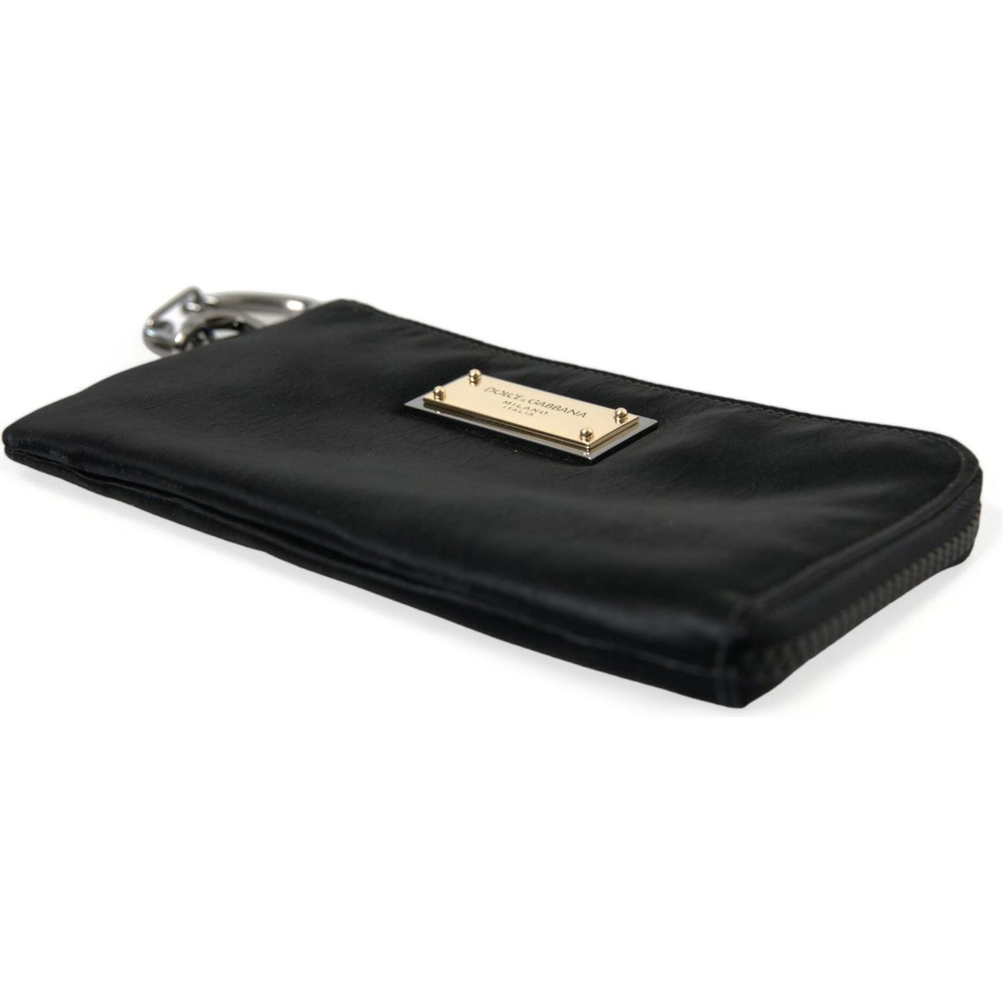 Dolce & Gabbana Sleek Designer Nylon-Leather Pouch in Black sleek-designer-nylon-leather-pouch-in-black