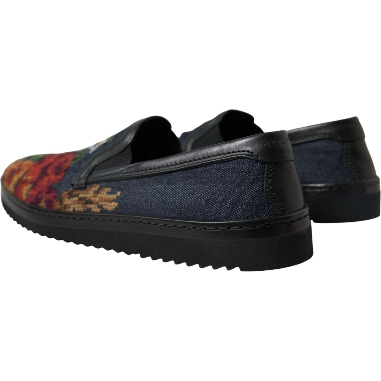 Dolce & Gabbana Elegant Multicolor Floral Loafers multicolor-floral-slippers-men-loafers-shoes
