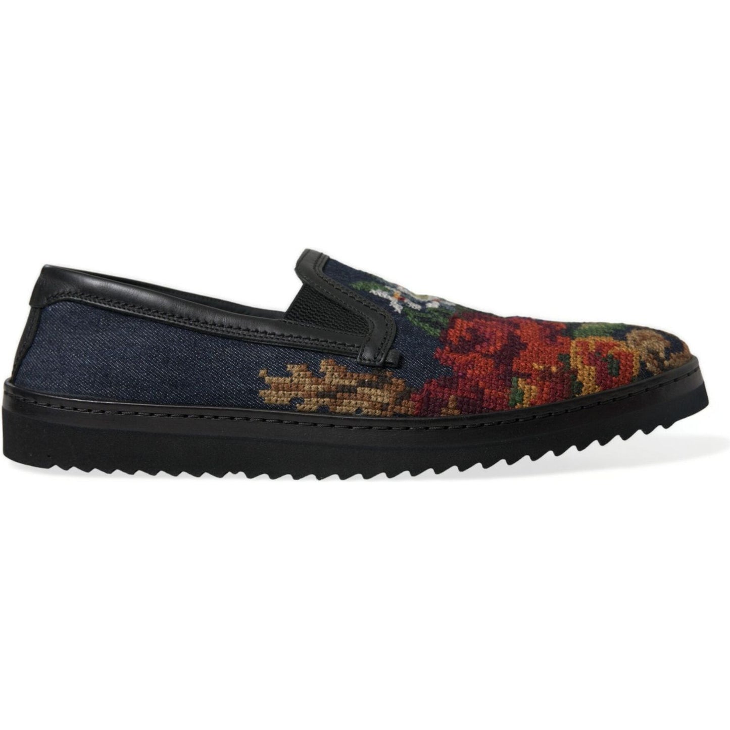 Dolce & Gabbana Elegant Multicolor Floral Loafers multicolor-floral-slippers-men-loafers-shoes