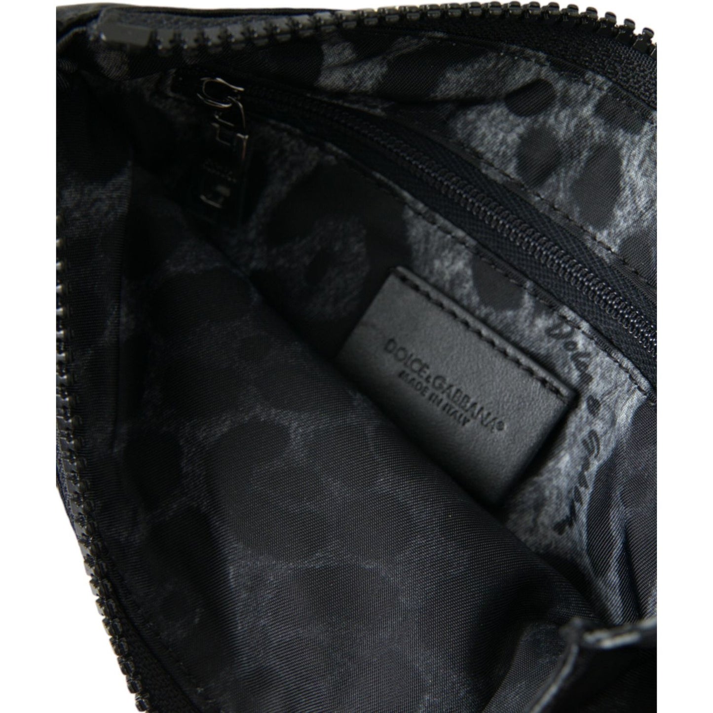 Dolce & Gabbana | Sleek Designer Nylon-Leather Pouch in Black| McRichard Designer Brands   