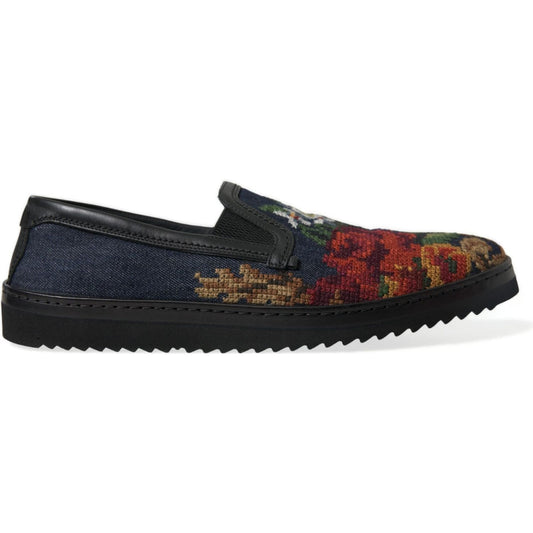 Dolce & Gabbana | Elegant Multicolor Floral Loafers| McRichard Designer Brands   