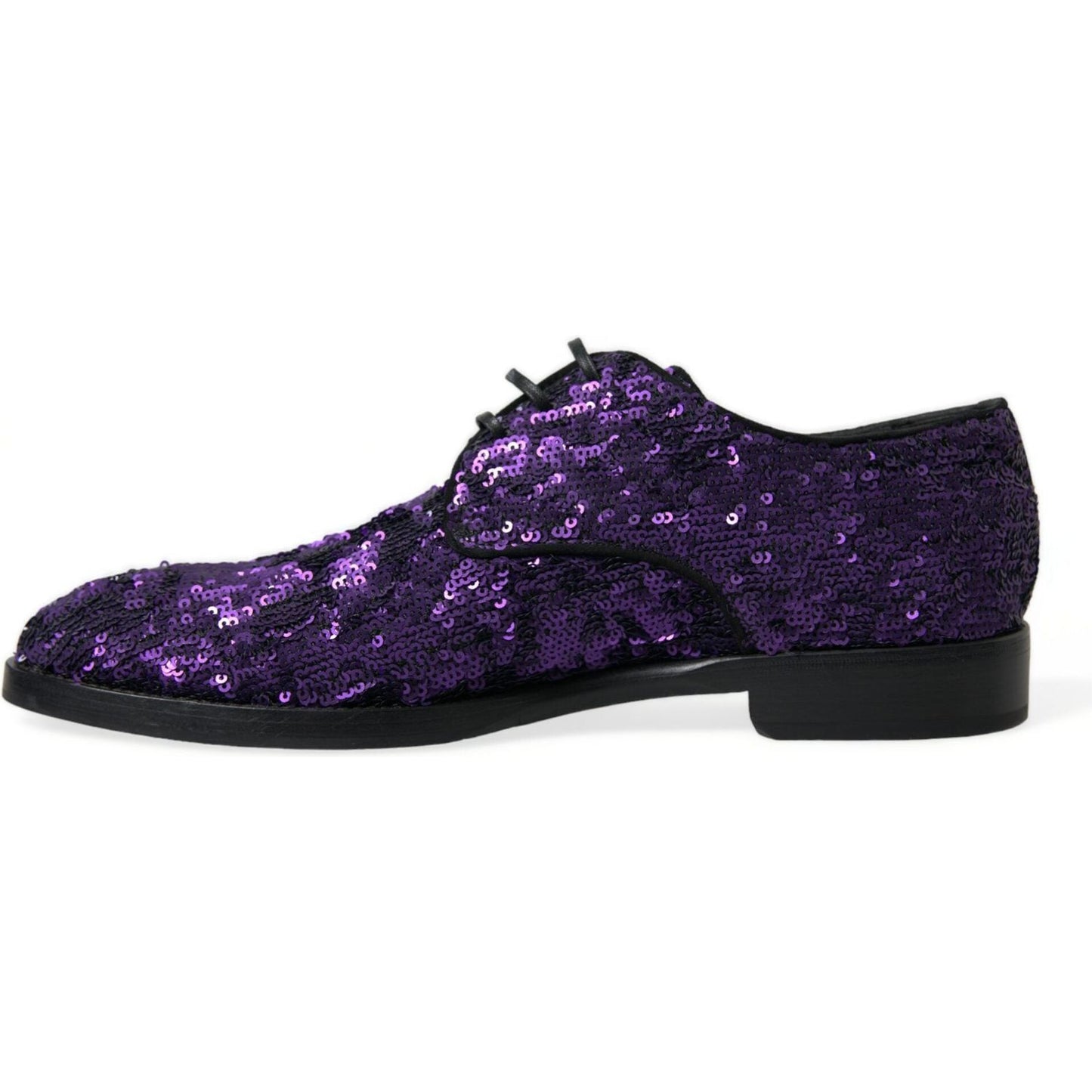 Dolce & Gabbana Elegant Sequined Oxford Dress Shoes purple-sequined-lace-up-oxford-dress-shoes