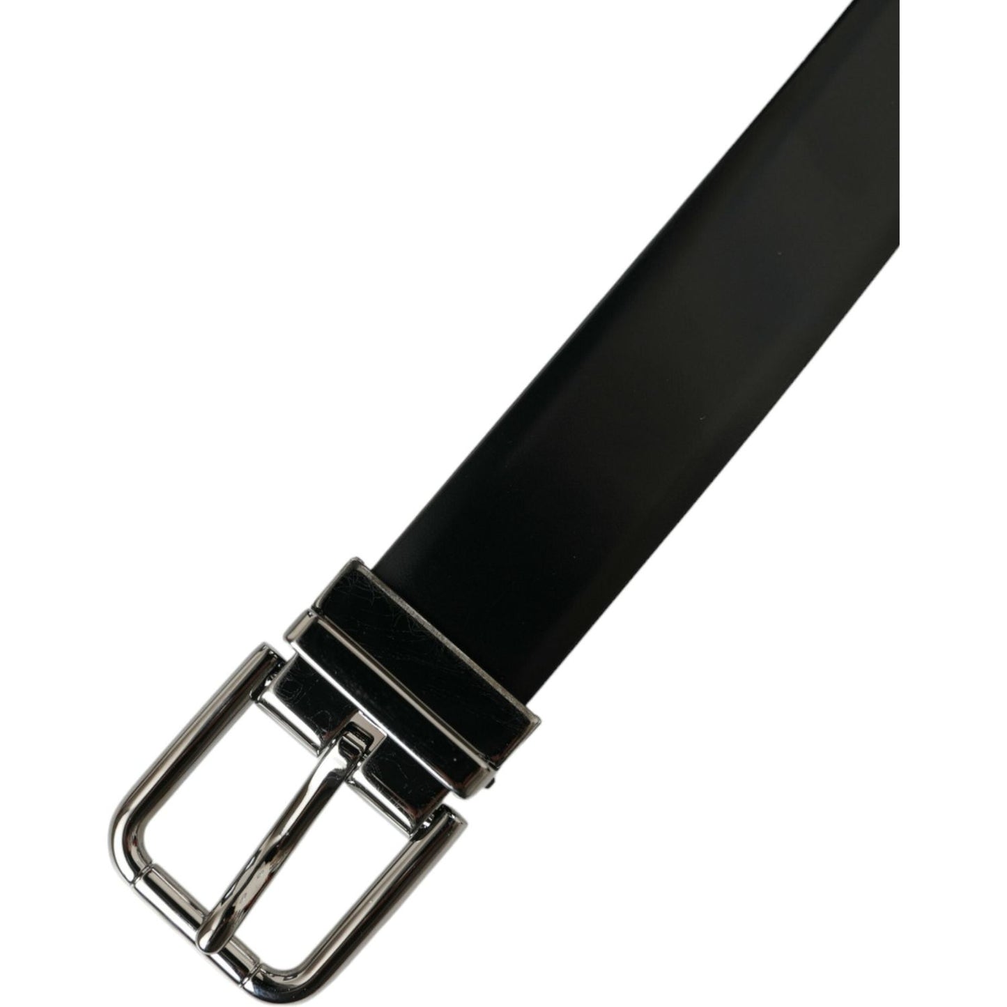 Dolce & Gabbana Black Leather Silver Metal Buckle Belt Men black-leather-silver-metal-buckle-belt-men-2